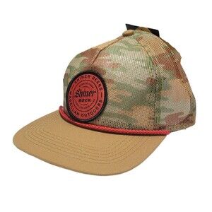 Shiner Bock Beer Snapback All Mesh Cap Hat Magellan Outdoors Rope NWT Camouflage